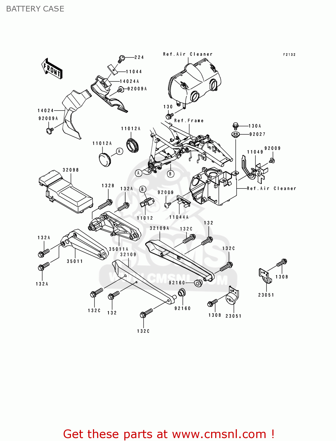 BATTERY CASE ZL600B3 ELIMINATOR 600 1997 USA CALIFORNIA