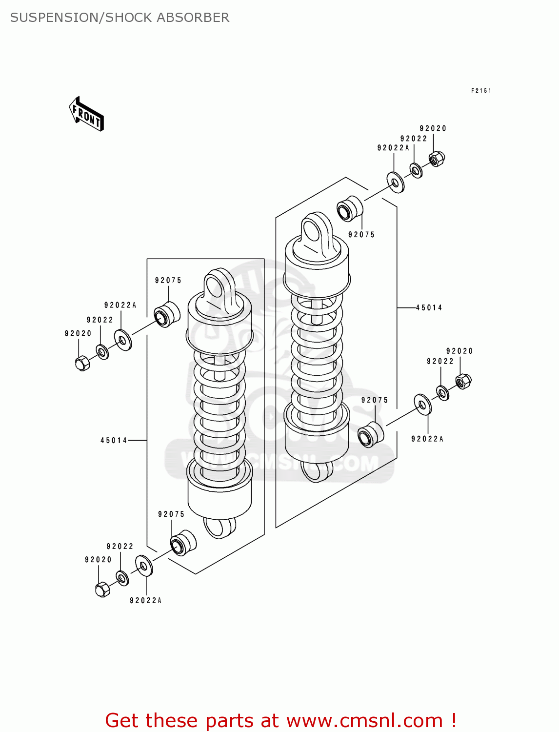 SUSPENSION/SHOCK ABSORBER ZL600B3 ELIMINATOR 600 1997 USA CALIFORNIA