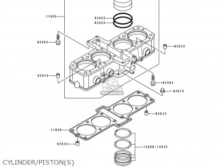 CYLINDER/PISTON(S) - ZL600B3 ELIMINATOR 600 1997 USA CALIFORNIA