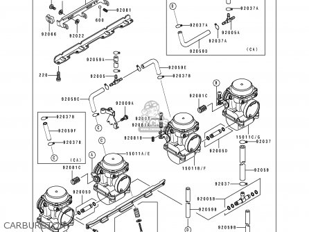 CARBURETOR - ZL600B3 ELIMINATOR 600 1997 USA CALIFORNIA