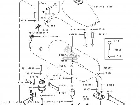 FUEL EVAPORATIVE SYSTEM - ZL600B3 ELIMINATOR 600 1997 USA CALIFORNIA