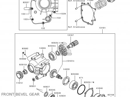 FRONT BEVEL GEAR - ZL600B3 ELIMINATOR 600 1997 USA CALIFORNIA
