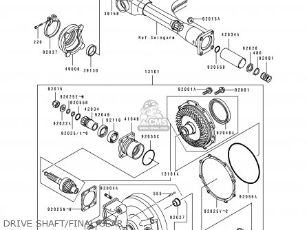 DRIVE SHAFT/FINAL GEAR - ZL600B3 ELIMINATOR 600 1997 USA CALIFORNIA