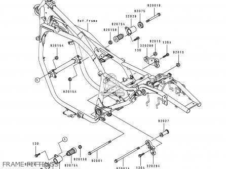 FRAME FITTINGS - ZL600B3 ELIMINATOR 600 1997 USA CALIFORNIA