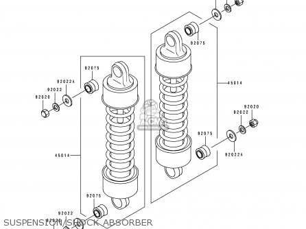 SUSPENSION/SHOCK ABSORBER - ZL600B3 ELIMINATOR 600 1997 USA CALIFORNIA