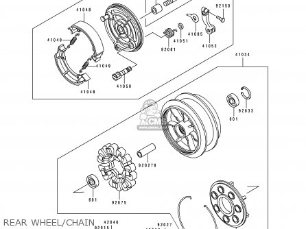 REAR WHEEL/CHAIN - ZL600B3 ELIMINATOR 600 1997 USA CALIFORNIA