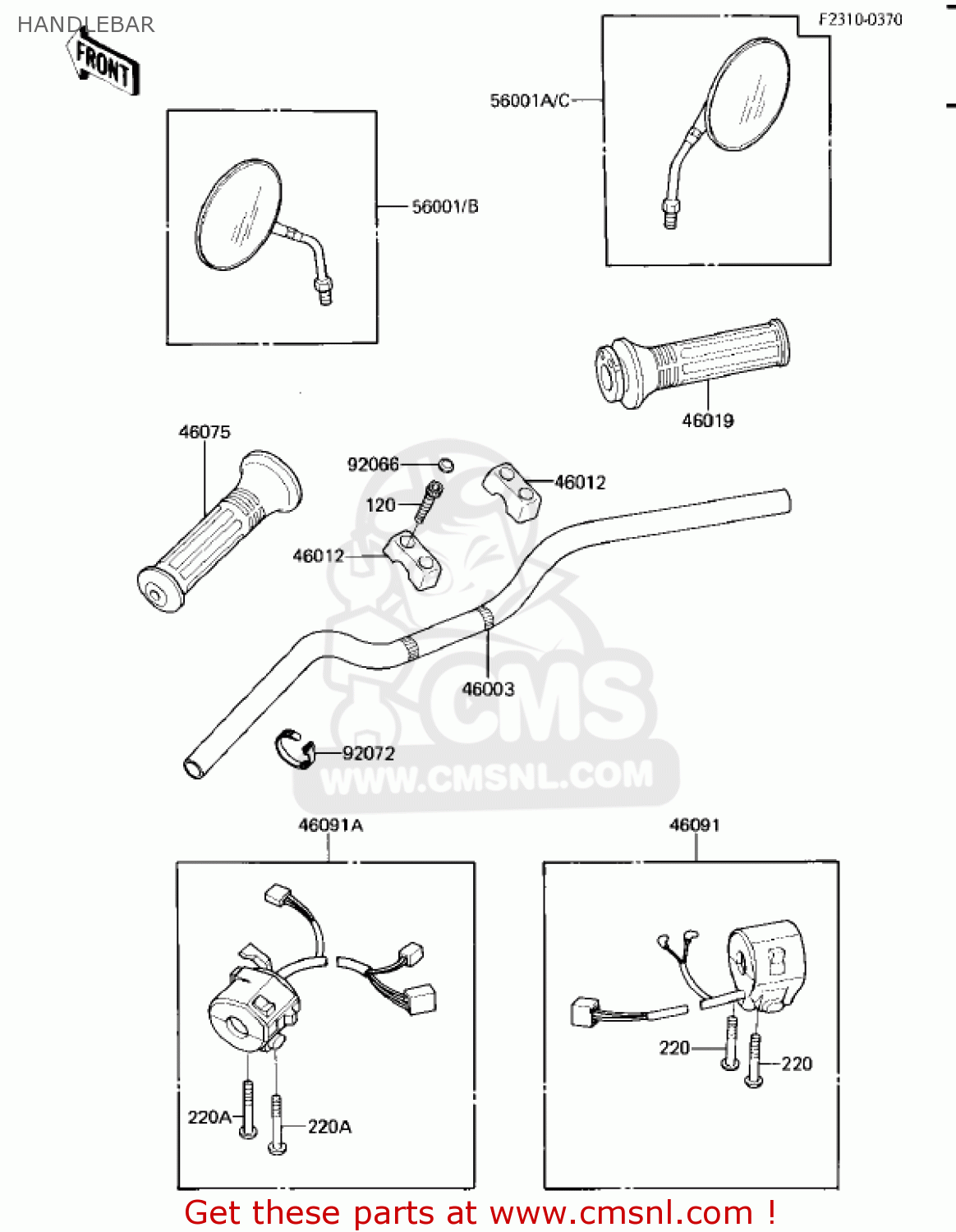 HANDLEBAR ZL900A1 ELIMINATOR 1985 USA CALIFORNIA CANADA