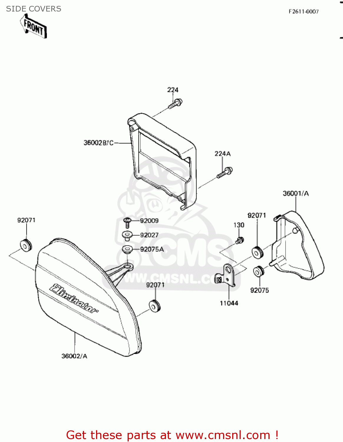 SIDE COVERS ZL900A1 ELIMINATOR 1985 USA CALIFORNIA CANADA