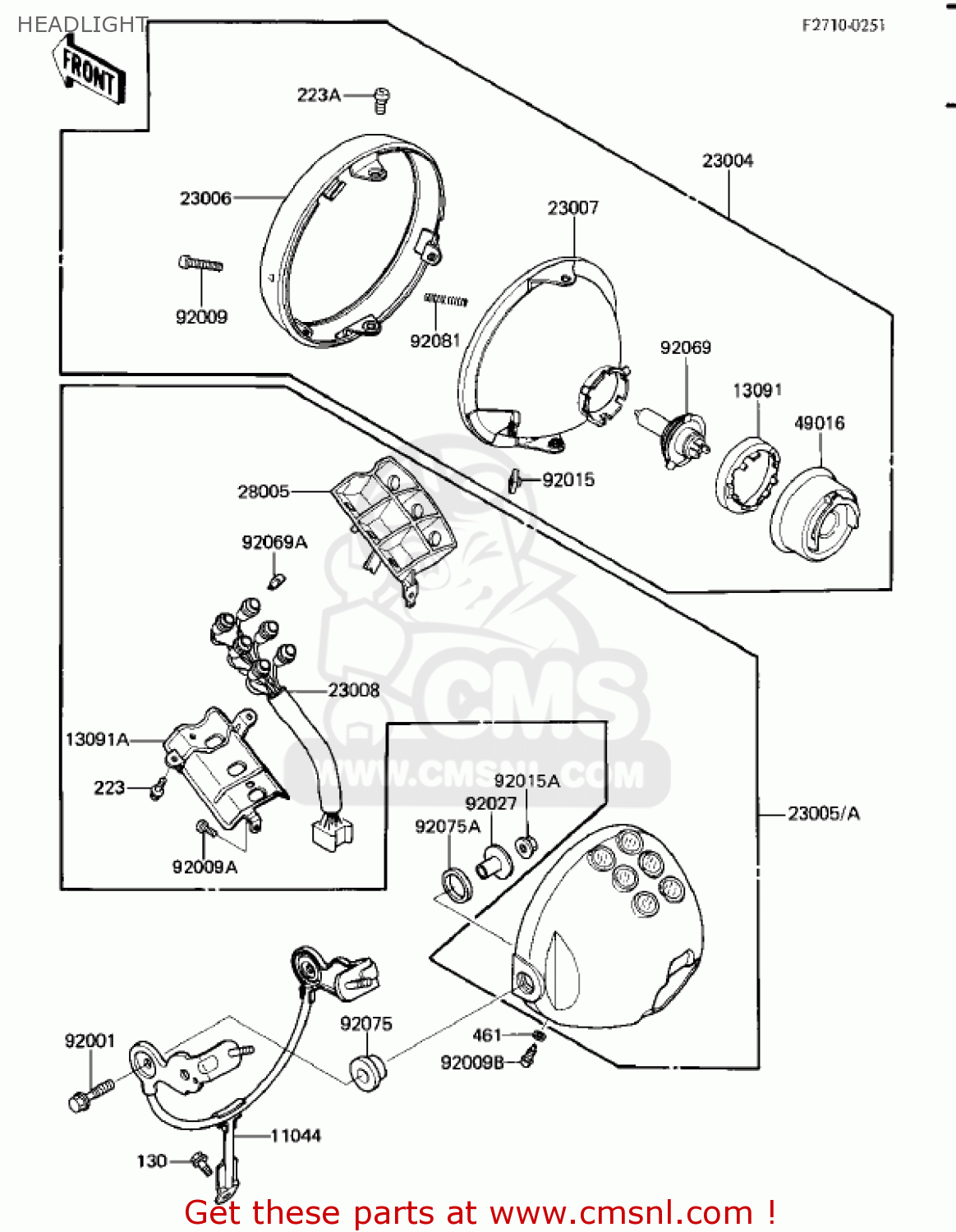HEADLIGHT ZL900A1 ELIMINATOR 1985 USA CALIFORNIA CANADA