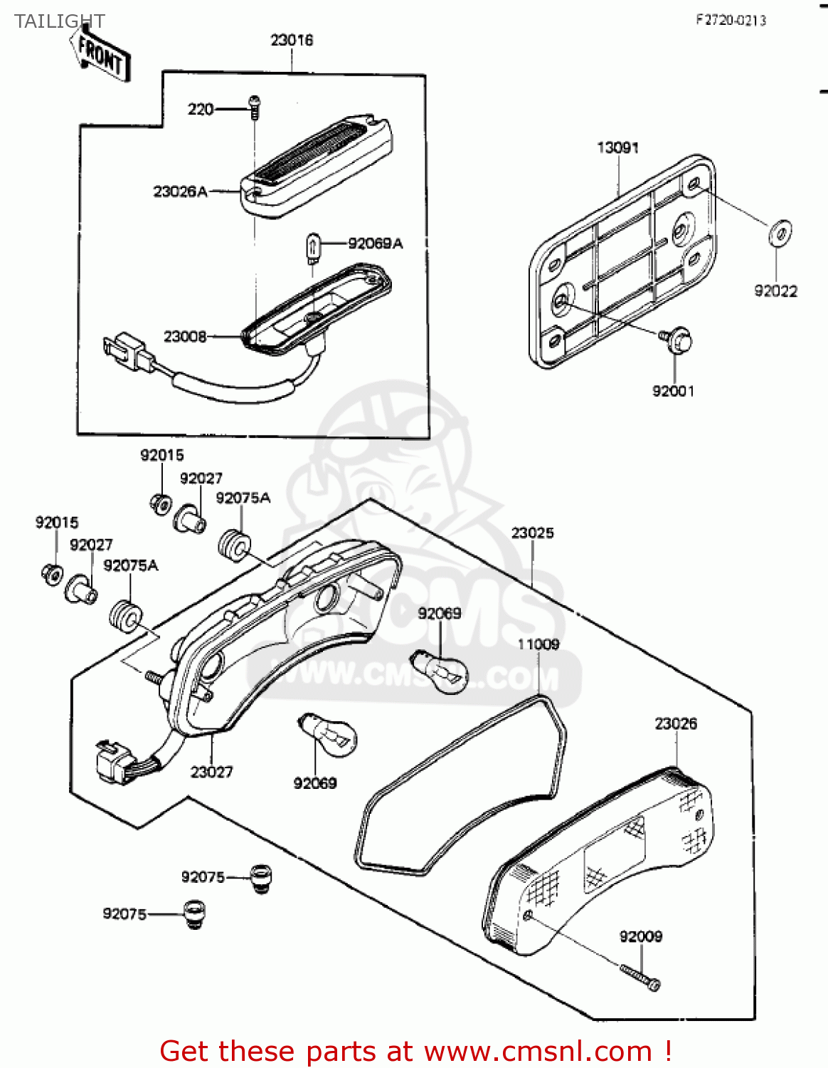 TAILIGHT ZL900A1 ELIMINATOR 1985 USA CALIFORNIA CANADA