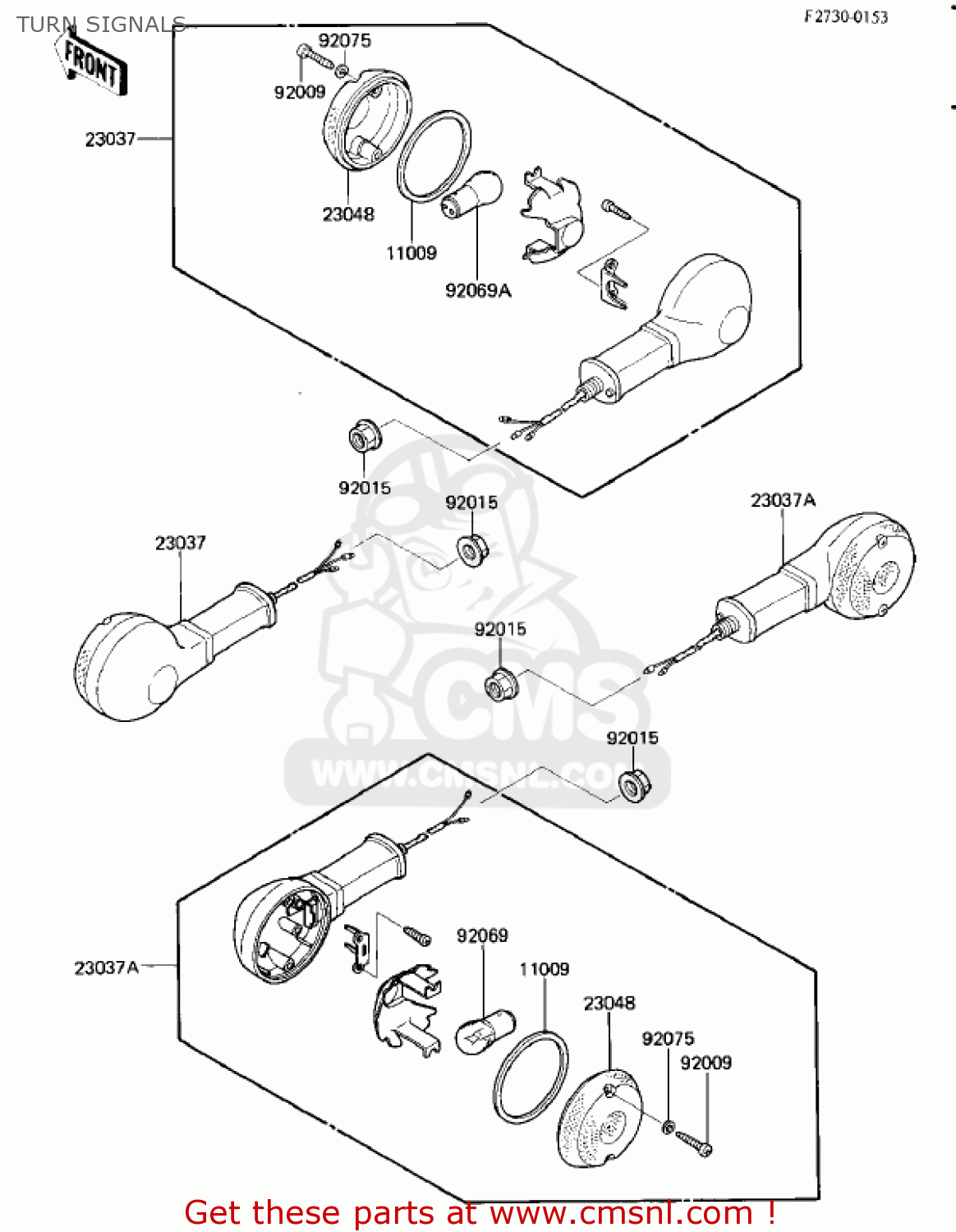 TURN SIGNALS ZL900A1 ELIMINATOR 1985 USA CALIFORNIA CANADA