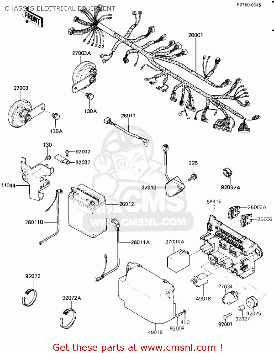 CHASSIS ELECTRICAL EQUIPMENT ZL900A1 ELIMINATOR 1985 USA CALIFORNIA CANADA