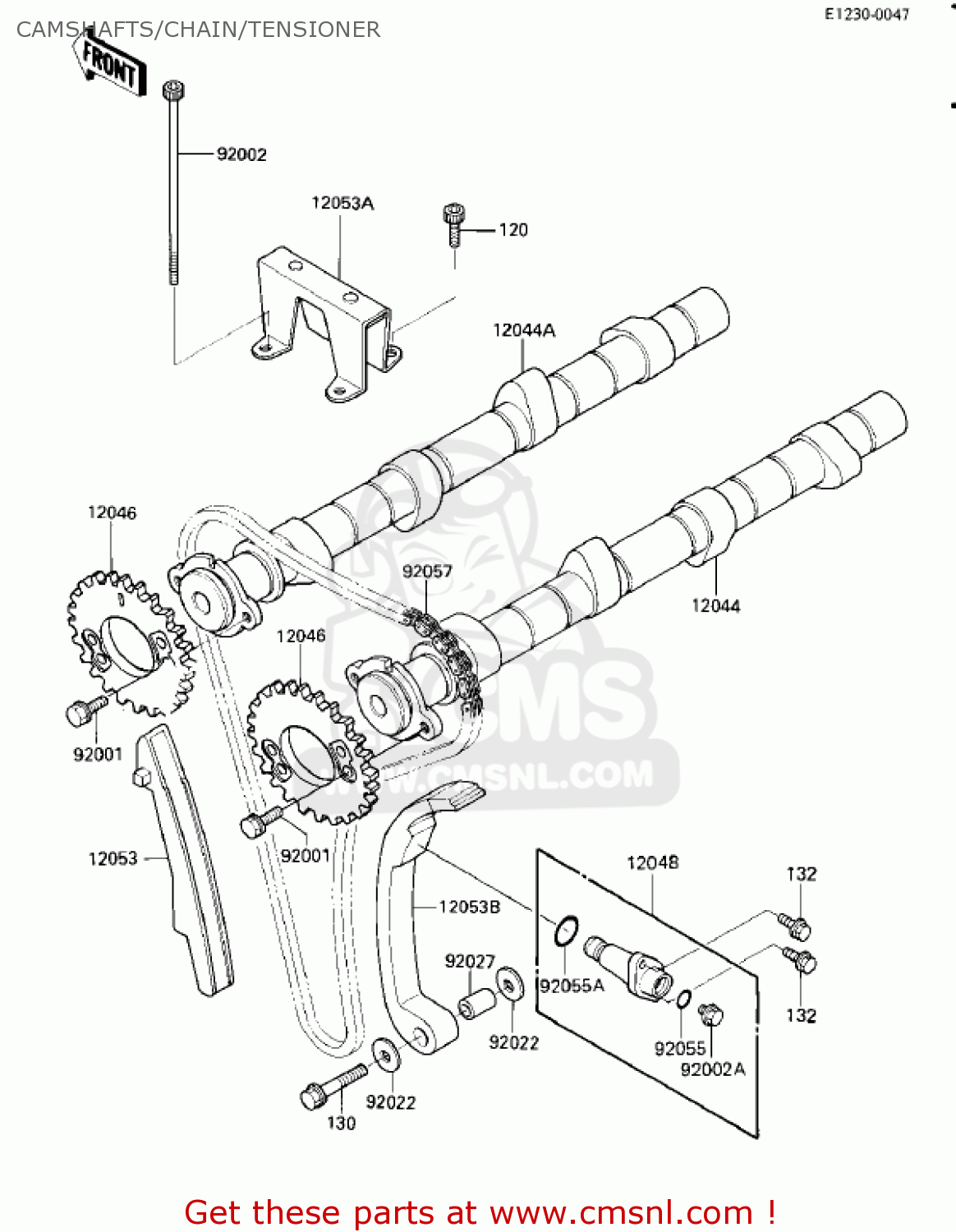 CAMSHAFTS/CHAIN/TENSIONER ZL900A1 ELIMINATOR 1985 USA CALIFORNIA CANADA