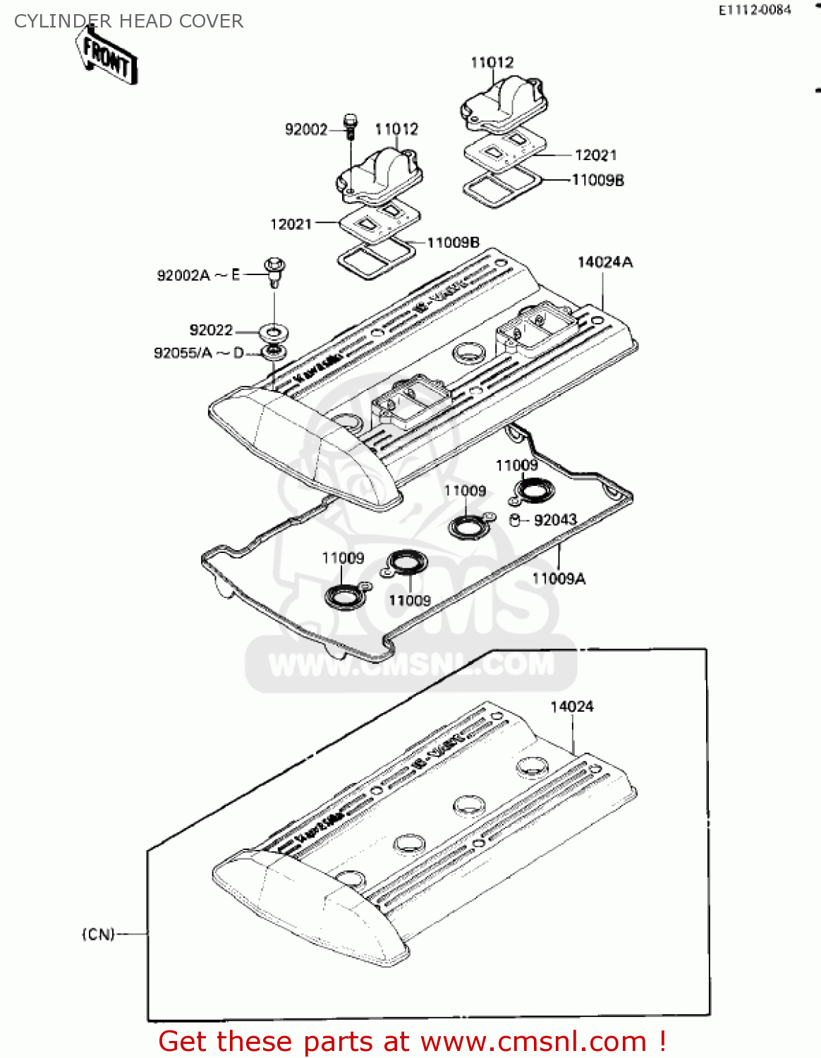 CYLINDER HEAD COVER ZL900A1 ELIMINATOR 1985 USA CALIFORNIA CANADA