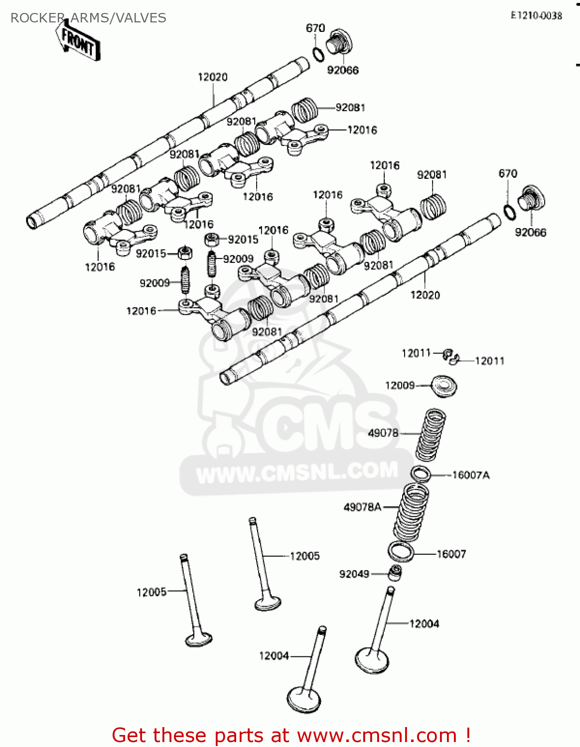 ROCKER ARMS/VALVES ZL900A1 ELIMINATOR 1985 USA CALIFORNIA CANADA