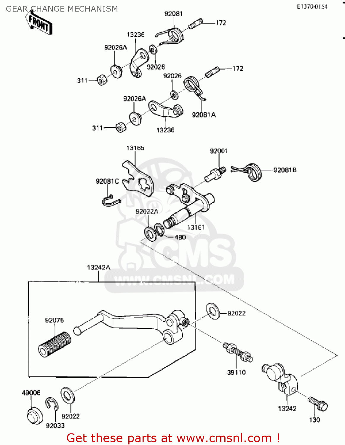 GEAR CHANGE MECHANISM ZL900A1 ELIMINATOR 1985 USA CALIFORNIA CANADA