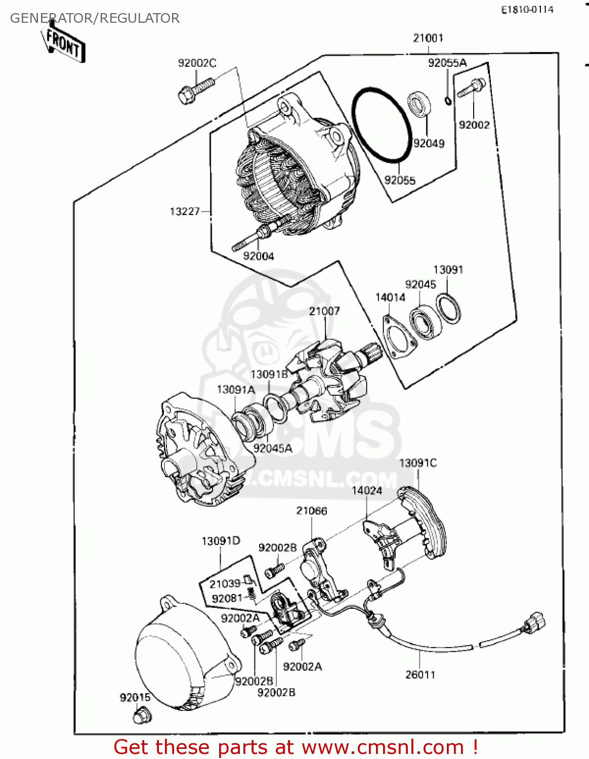 GENERATOR/REGULATOR ZL900A1 ELIMINATOR 1985 USA CALIFORNIA CANADA