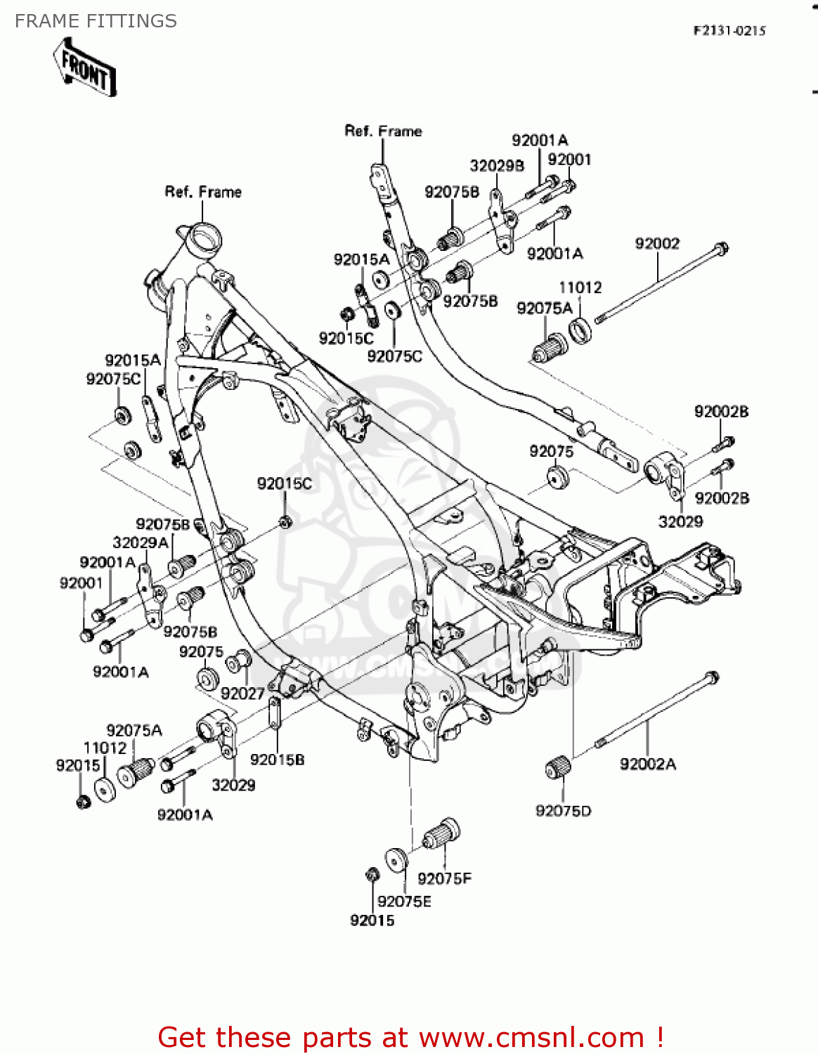 FRAME FITTINGS ZL900A1 ELIMINATOR 1985 USA CALIFORNIA CANADA