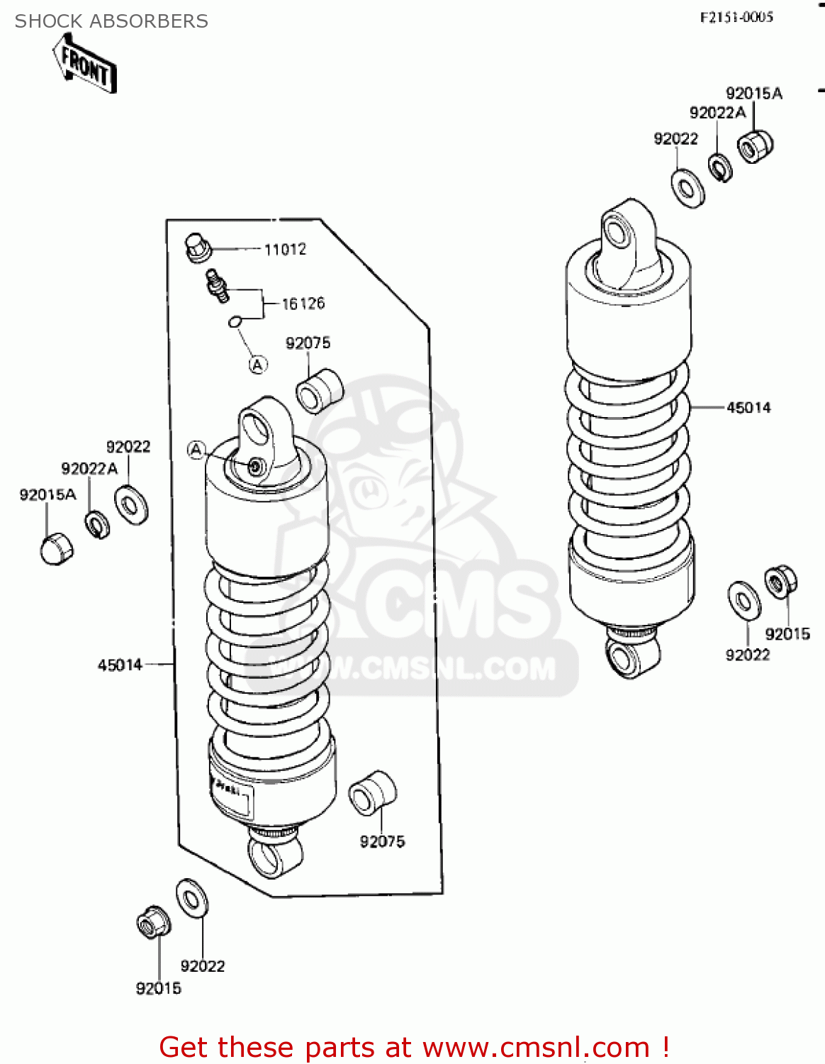 SHOCK ABSORBERS ZL900A1 ELIMINATOR 1985 USA CALIFORNIA CANADA