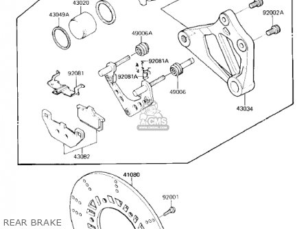 REAR BRAKE - ZL900A1 ELIMINATOR 1985 USA CALIFORNIA CANADA