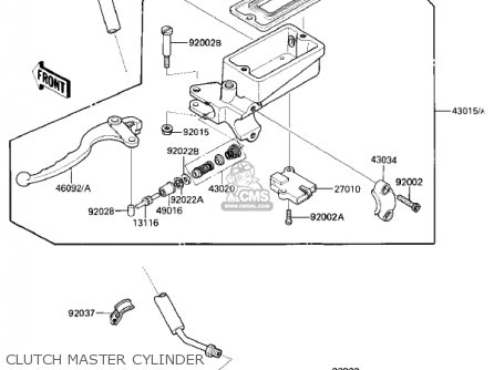 CLUTCH MASTER CYLINDER - ZL900A1 ELIMINATOR 1985 USA CALIFORNIA CANADA