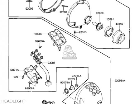 HEADLIGHT - ZL900A1 ELIMINATOR 1985 USA CALIFORNIA CANADA