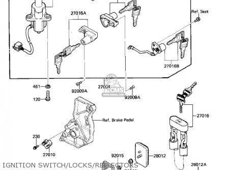 IGNITION SWITCH/LOCKS/REFLECTORS - ZL900A1 ELIMINATOR 1985 USA CALIFORNIA CANADA