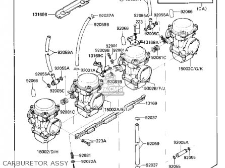 CARBURETOR ASSY - ZL900A1 ELIMINATOR 1985 USA CALIFORNIA CANADA