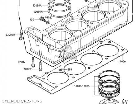 CYLINDER/PISTONS - ZL900A1 ELIMINATOR 1985 USA CALIFORNIA CANADA