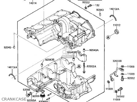 CRANKCASE - ZL900A1 ELIMINATOR 1985 USA CALIFORNIA CANADA