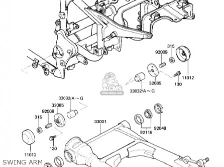SWING ARM - ZL900A1 ELIMINATOR 1985 USA CALIFORNIA CANADA