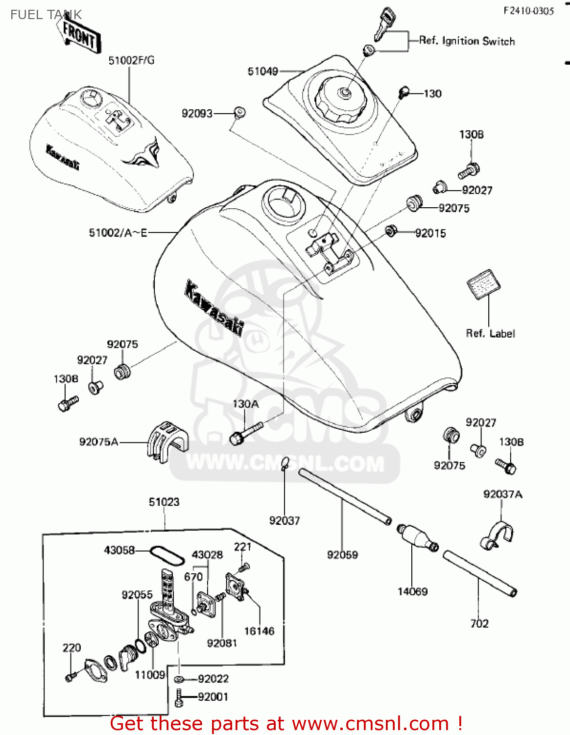 FUEL TANK ZL900A2 ELIMINATOR 1986 USA CALIFORNIA CANADA