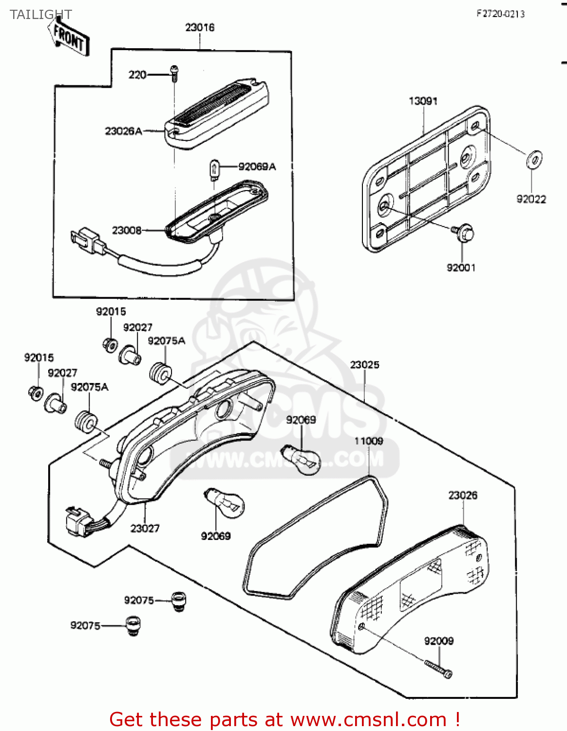 TAILIGHT ZL900A2 ELIMINATOR 1986 USA CALIFORNIA CANADA