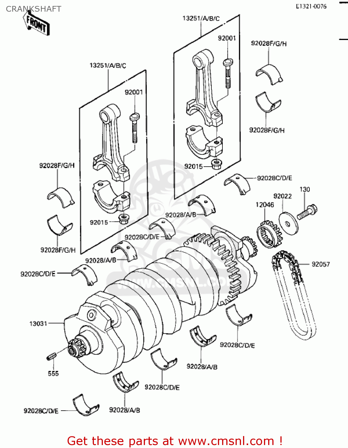 CRANKSHAFT ZL900A2 ELIMINATOR 1986 USA CALIFORNIA CANADA