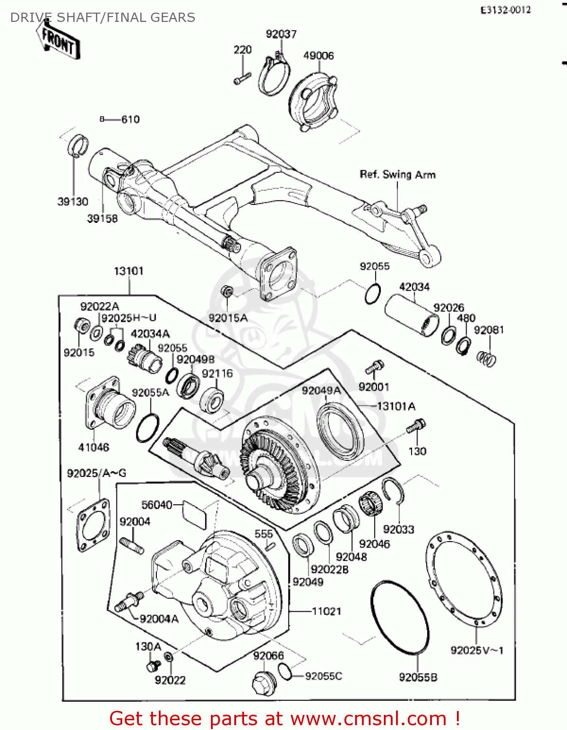 DRIVE SHAFT/FINAL GEARS ZL900A2 ELIMINATOR 1986 USA CALIFORNIA CANADA