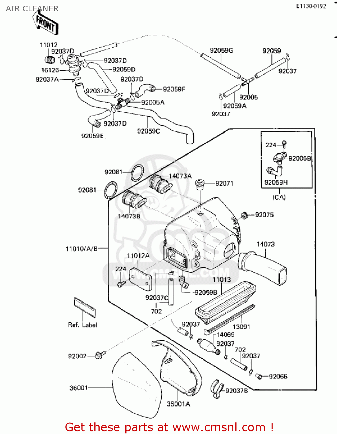 AIR CLEANER ZL900A2 ELIMINATOR 1986 USA CALIFORNIA CANADA