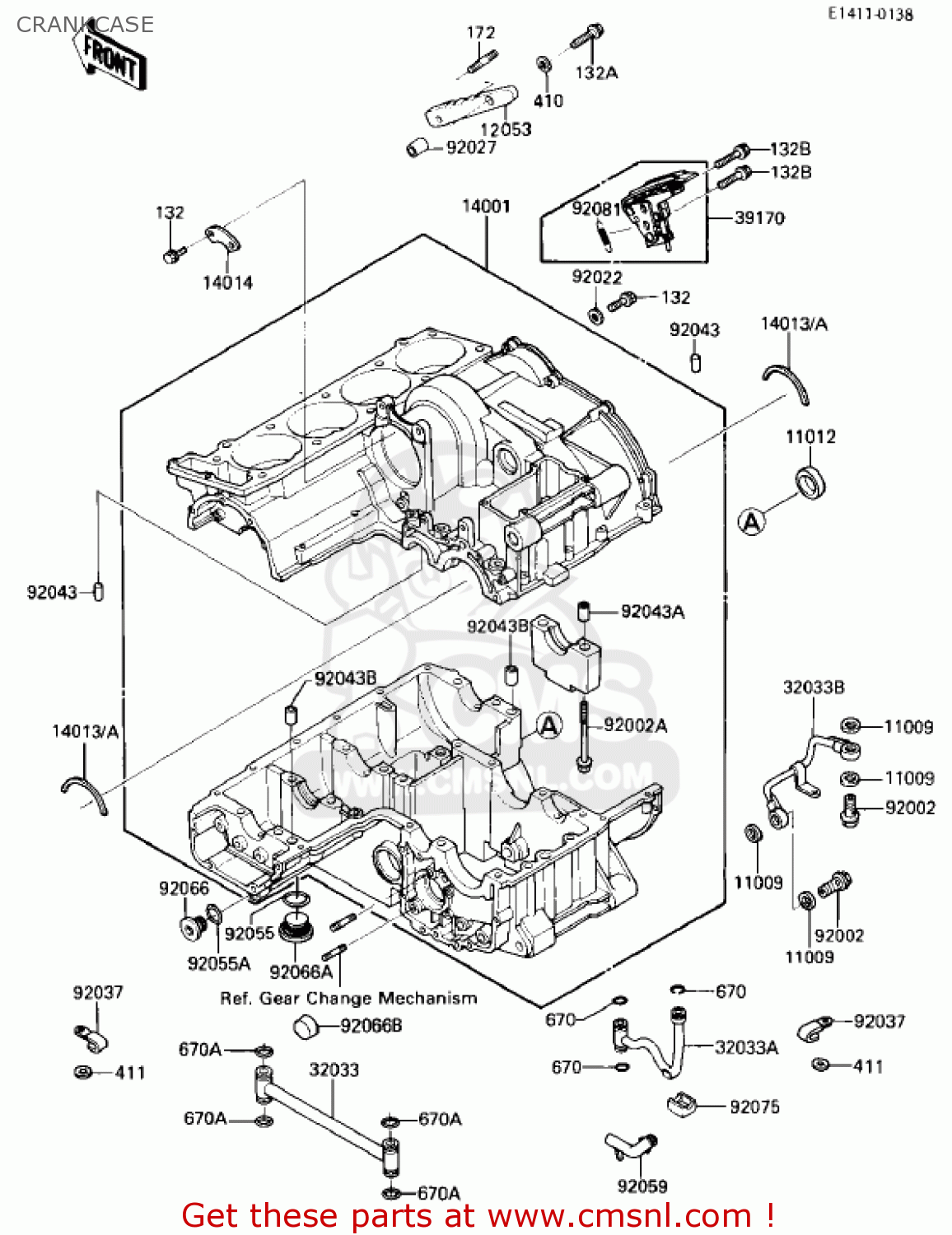 CRANKCASE ZL900A2 ELIMINATOR 1986 USA CALIFORNIA CANADA