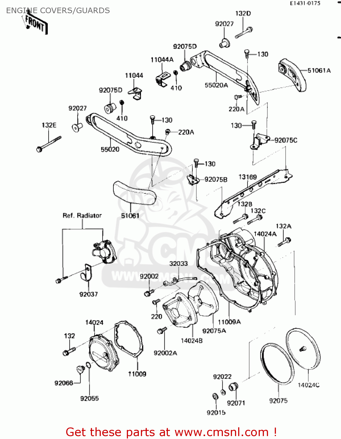 ENGINE COVERS/GUARDS ZL900A2 ELIMINATOR 1986 USA CALIFORNIA CANADA