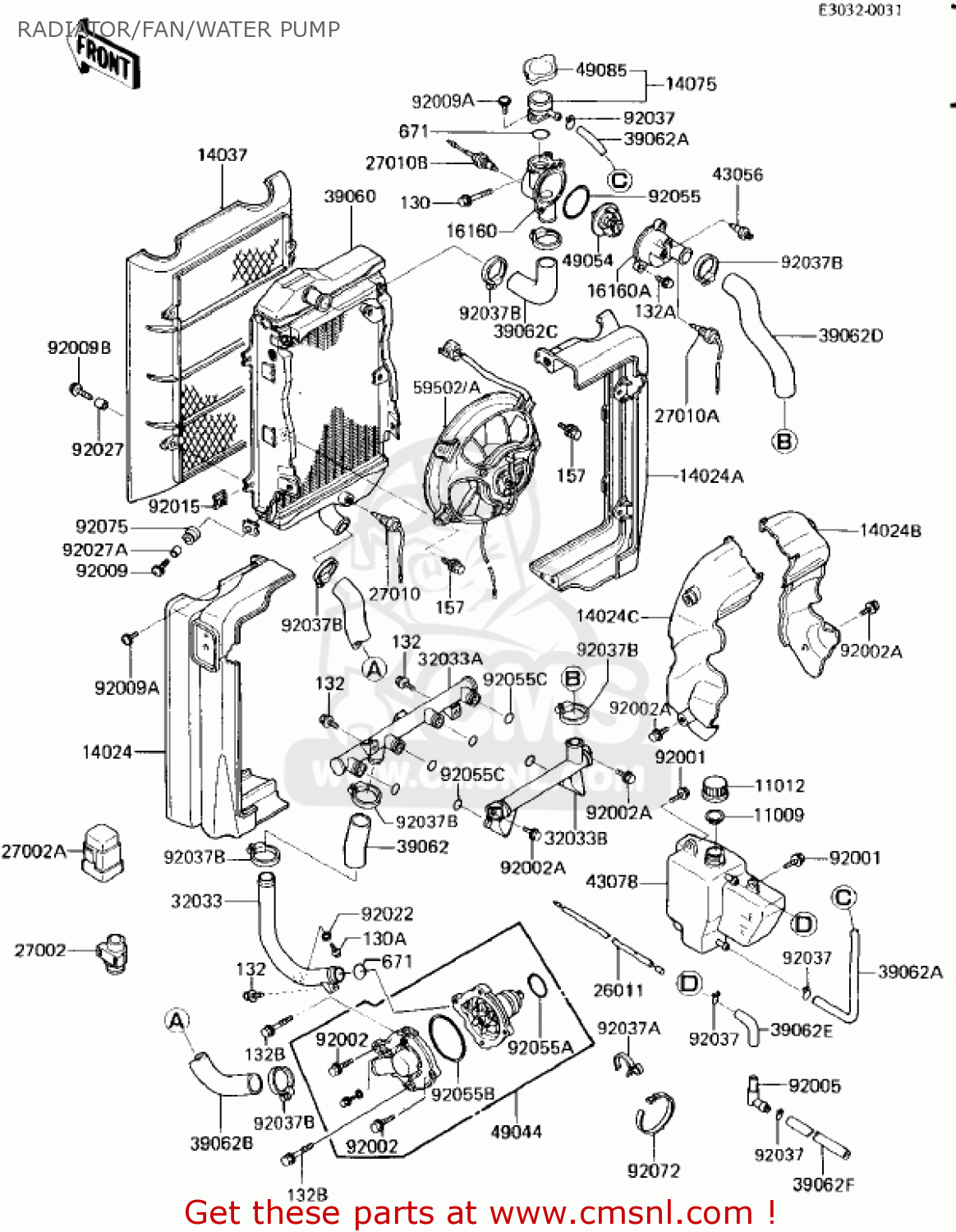 RADIATOR/FAN/WATER PUMP ZL900A2 ELIMINATOR 1986 USA CALIFORNIA CANADA
