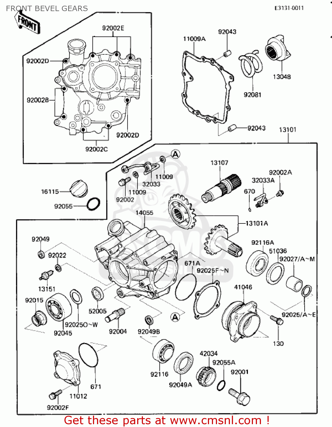 FRONT BEVEL GEARS ZL900A2 ELIMINATOR 1986 USA CALIFORNIA CANADA