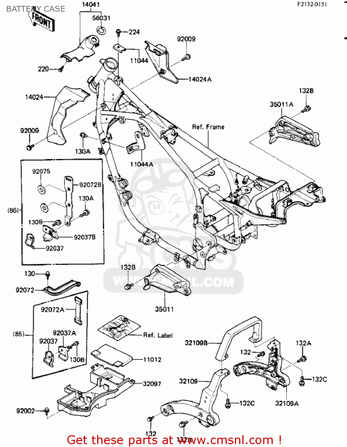 BATTERY CASE ZL900A2 ELIMINATOR 1986 USA CALIFORNIA CANADA