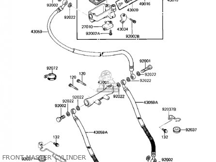FRONT MASTER CYLINDER - ZL900A2 ELIMINATOR 1986 USA CALIFORNIA CANADA