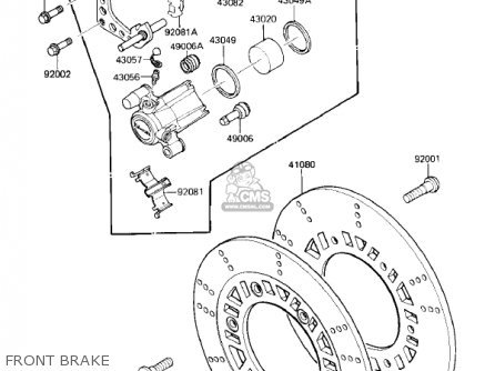 FRONT BRAKE - ZL900A2 ELIMINATOR 1986 USA CALIFORNIA CANADA