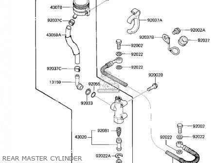 REAR MASTER CYLINDER - ZL900A2 ELIMINATOR 1986 USA CALIFORNIA CANADA