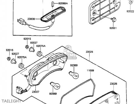 TAILIGHT - ZL900A2 ELIMINATOR 1986 USA CALIFORNIA CANADA