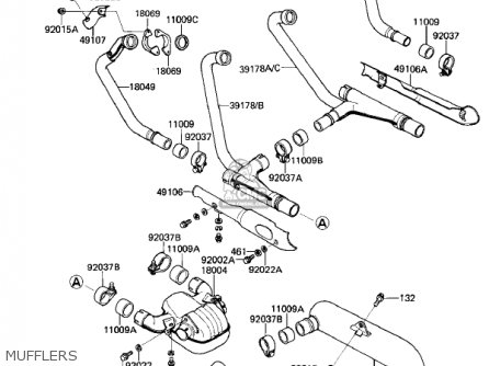MUFFLERS - ZL900A2 ELIMINATOR 1986 USA CALIFORNIA CANADA