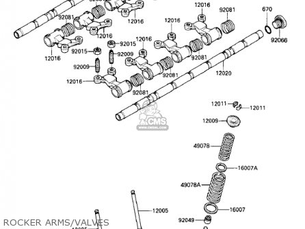 ROCKER ARMS/VALVES - ZL900A2 ELIMINATOR 1986 USA CALIFORNIA CANADA