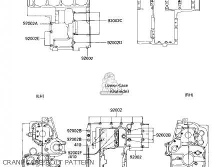 CRANKCASE BOLT PATTERN - ZL900A2 ELIMINATOR 1986 USA CALIFORNIA CANADA