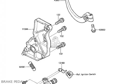 BRAKE PEDAL - ZL900A2 ELIMINATOR 1986 USA CALIFORNIA CANADA