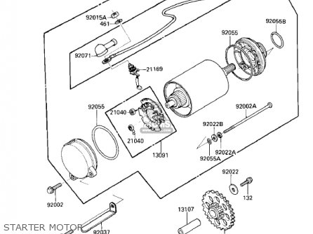 STARTER MOTOR - ZL900A2 ELIMINATOR 1986 USA CALIFORNIA CANADA